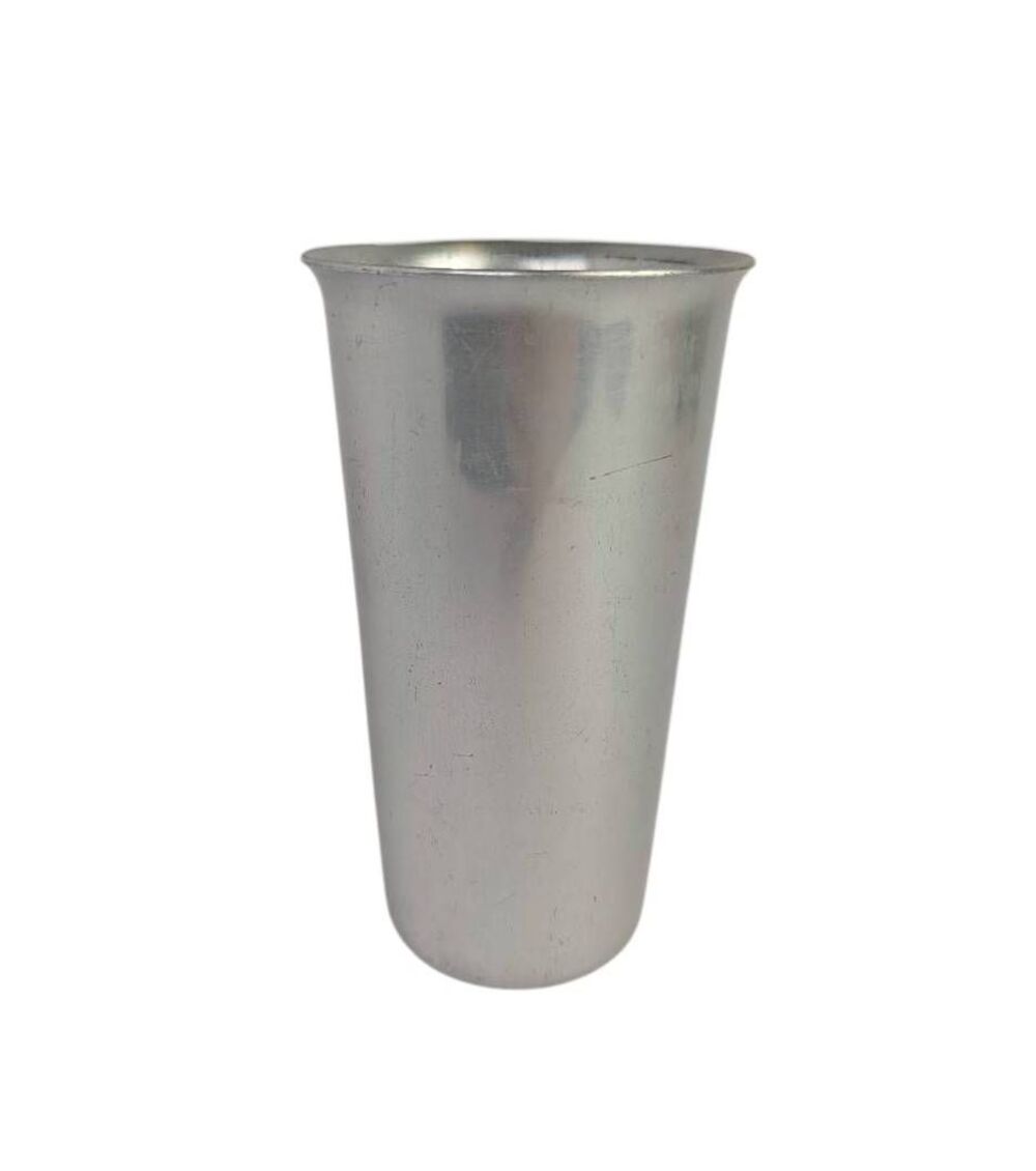 Midcentury Modern Heller Hostess Ware Colorama aluminum silver tumble cup single